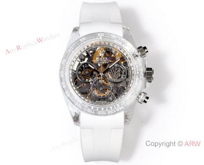 TW Factory Rolex Daytona 40*12.4mm Dandong 4802 Movement White Rubber Band Watch